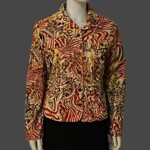 VTG CANDY COUTURE Mixed Animal Print Patchwork Mobwife Jacket